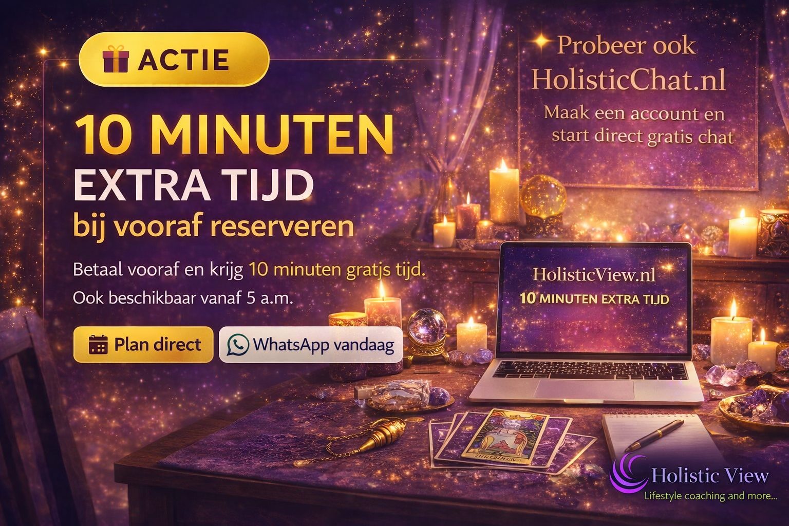 10 minuten extra tijd gratis bij vooraf reserveren