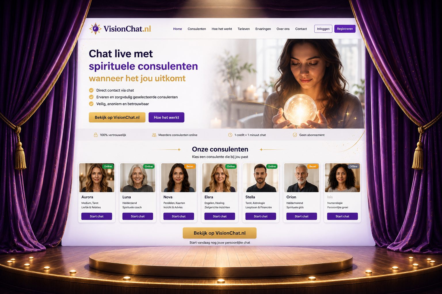 VisionChat.nl - chat live met meerdere spirituele mediums